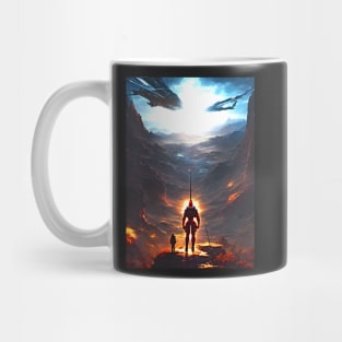 Human/Alien War - A War Torn Journey - AI Generated Sci Fi Concept Art - Mug